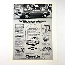 Chevy Chevette Vintage 1976 Print Ad Chevrolet 8” x 10.75