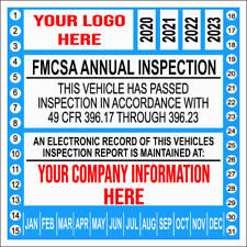 FMCSA or FHWA Annual Vehicle DOT Inspection Sticker, Truck Inspection Decal 4X4 picture