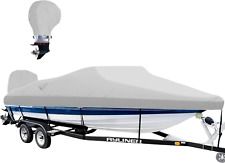 Boat Cover 17-19Ft with Motor Cover,Waterproof 800D Heavy Duty Marine Canvas Tra picture