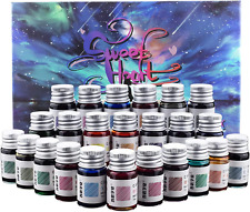 24 Colors Calligraphy Ink Set, Calligraphy Fountain Glass Dip Pen Color Ink Cali picture