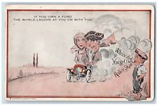 Cobb Shinn Artist Signed Postcard Anti Ford Car Comic Humor Roller Skate c1910's picture