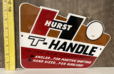 Hurst T-Handle Shift Metal Sign Gears Shifters Cars Floor Grip Gas Oil picture