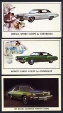 CHEVROLET Impala Sport Coupe MALIBU Colonnade 1970 - 1973 Car Auto Postcards picture