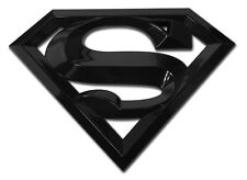 superman logo shield dc comics black acrylic standard auto emblem usa made picture