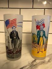 Vintage Knox Oil Frosted Glass Anson Jones and Hayden Edwards Drinking Cups picture