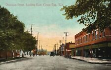 Vintage Postcard 1910's Dousman Street Looking East Green Bay Wisconsin WI picture