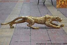 China Brass Fengshui Running Wild animals ferocious Leopard Panther beast statue picture