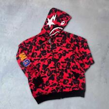Men's Bape Hooded Zippered Cardigan - Red picture
