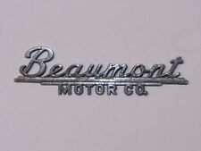 Vintage Beaumont Motor Co Chevrolet Texas Metal Dealer Badge Emblem Tag Trunk TX picture