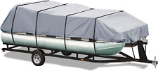 Waterproof Pontoon Boat Cover, Heavy Duty 600D Polyester Marine Grade Trailerabl picture