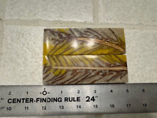 Carbon Fiber Unique Leaf Designs Resin Knife Handle Blank Scales Yellow base picture
