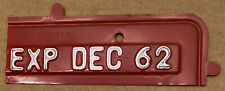 NOS California 1962 Commercial ￼license plate 1/4  year tab picture