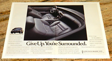 1993 Lincoln Mark VIII Original Magazine Advertisement Small Poster picture