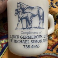 Galaxy Milk Glass Coffee Mug Compliments Of Germeroth & Simon ￼Veterinary D.V.M picture