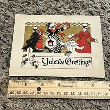 INTERESTING EARLY CHRISTMAS YULETIDE GREETINGS CARD (ONE SIDE) picture