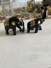 Glossy black lacquer stemped  elephants Decorative picture