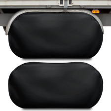 2 Pcs Dual Axle Wheel Cover Double RV Tire Covers Nylon Trailer Tire Covers Camp picture
