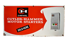 Vintage Cutler-Hammer Motor Starter Sign Porcelain Enamel Advertising Collecti