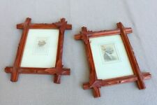 Pair wood Picture FRAMES Old Estate Find Leave 3d Parts ASIS some damage  XD picture