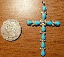 Beautiful Vintage Sterling Silver Christian Cross Pendant #11 picture
