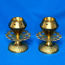 Vintage Brass Stick & Cone Ornate Incense Burners 2-5/8