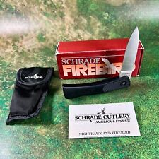 Schrade SP3 Firebird Lockback Knife, Black Handle, w/ Sheath NY  USA, 90's, NOS picture