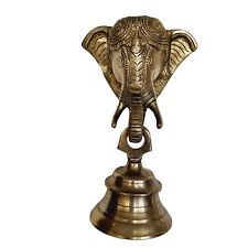 FCS Brass Idol Elephant Face Mask with Hanging Bell | Item Finish Glossy (AH-13) picture