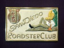 ORIGINAL SCTA SAN DIEGO ROADSTER CLUB* CAR PLAQUE *Rarest*Brass,Vintage Hot Rod picture