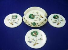 Tea coasters 6 pcs set semi precious stones inlay home decorative Gift picture