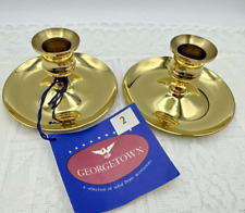 Vintage NWT BALDWIN GEORGETOWN Polished Brass Candlesticks Solid Brass picture