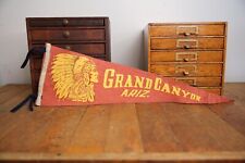 Vintage Grand Canyon Arizona Pennant State school Flag sign Indian Headdress old picture