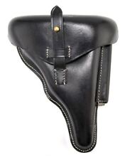 GERMAN WW2 P08 LUGER HOLSTER Black Leather Police Model Marked A. Fischer Berlin picture