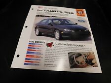 1996-1999 Ford Taurus SHO Spec Sheet Brochure Photo Poster 1997 1998 picture