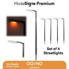 ModelSigns Premium Set of 4 Concrete Style Streetlights Lamppost OO HO Railway picture