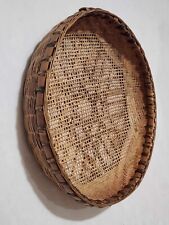 Vintage Round Wicker Basket Rattan Bamboo Basket Wall Boho Decoration 23''L picture