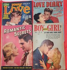 Lot of 4 Golden Age Romance Comic Books Young Love - Boy meets Girl. picture
