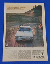1967 CHEVY CORVAIR 500 SPORT COUPE ORIGINAL COLOR PRINT AD CHEVROLET LOT (WHITE) picture