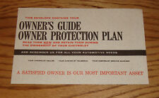 1961 1962 Chevrolet Owners Manual / Protection Plan Envelope Corvette Impala picture