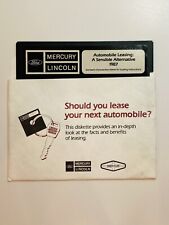 Ford Lincoln Mercury Leasing Software Brochure Floppy Disk Vintage 1987 picture