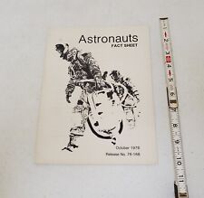 RARE: ASTRONAUT FACTSHEET: NASA: OCTOBER 1976: F+ picture