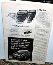 1971 1972 Plymouth Cricket Car Original Print Ad picture