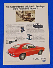 1973 FORD PINTO SEDAN ORIGINAL COLOR PRINT AD  (LOT FIRE RED) S24+ picture