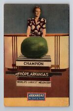 Hope AR-Arkansas, Champion Watermelon, Antique, Vintage c1944 Postcard picture