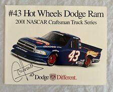 2001 Carlos Contreras #43 Hot Wheels Dodge Ram - NASCAR Photo Card 8.5”x11” picture
