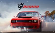 Dodge Demon Burnout 3'X5' VINYL BANNER MAN CAVE AMERICAN MUSCLE CAR RACE CAR RED picture