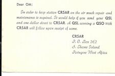 QSL 1953 Sao Tome Island   with Stamps  radio  card picture