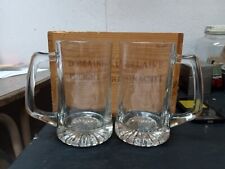 2 x Clear Glass Tankards With Star Cut Base 14oz 400ml picture