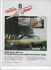 1968 1969 Dodge Monaco Green 383 V8 Grass Park Car Original Poster Print Ad picture