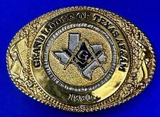 Masons Grand Lodge of Texas AF&AM Vintage 1990 Belt Buckle by TL&B picture
