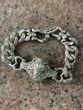 2 Pcs Tibetan Silver Hand Made Bracelets W/*Lion Head* picture